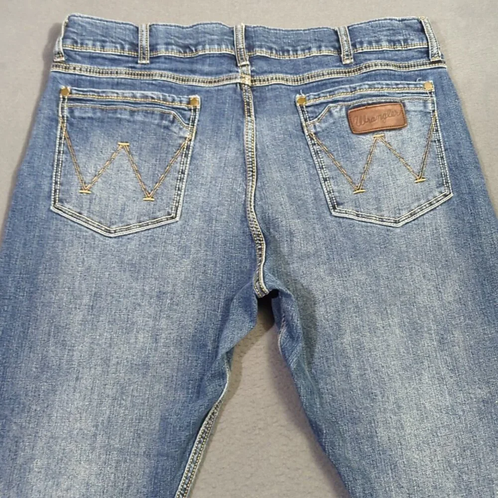 Wrangler Jeans Men's 38x30 Fits 35x29 Blue Retro Slim Boot Western Denim